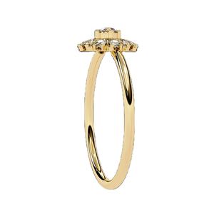 Anillo de Girasol con Diamantes Reales de Diseño Intrincado, Corte Redondo, Joyería Fina Hecha a Mano, Regalo para Mujer - Product Image 4