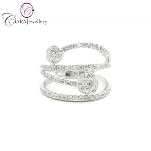 ANILLO DE CÓCTEL DE DIAMANTES NATURALES DE ORO BLANCO/AMARILLO/ROSA SÓLIDO DE 18K ESTILO DE MODA NUEVO MODELO MÁS VENTA PARA BODA/FIESTA AL POR MAYOR - Product Image 1