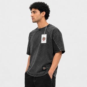 T-shirts pour hommes de haute qualité, personnalisés, en coton lourd 100 %, lavés à l'acide, écologiques, respirants et anti-plis - Product Image 4