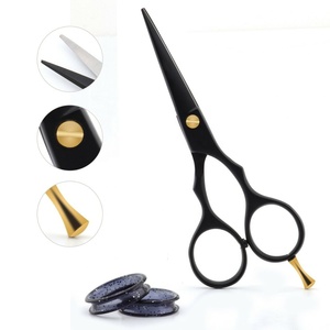 Tijeras Profesionales de Peluquería de 6 Pulgadas, Color Negro Mate, Mango de Acero Inoxidable, Suministros de Salón para Belleza - Product Image 1