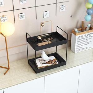 Étagère de rangement moderne en métal noir à 2 niveaux pour comptoir de cuisine, salle de bain, organisation de la maison - Product Image 5