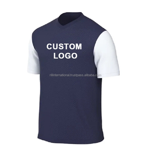 T-shirt en maille à séchage rapide pour homme, manches courtes, col rond, manches raglan, couleur unie, polyester, coupe sportive, logo personnalisé sur le devant - Product Image 5