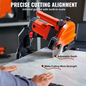 Sierra para azulejos húmedos de 10 pulgadas con soporte, hoja de acero 65Mn, motor de 4500 RPM, depósito de agua, ruedas, cortadora de azulejos de 0-45°, sierras eléctricas - Product Image 4