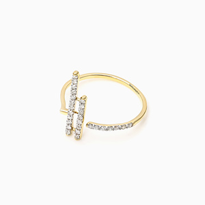 Bague ouverte géométrique moderne en diamant de laboratoire pour femme, or 10K 14K 18K, argent 925 935, anniversaire, mariage, luxe - Product Image 4