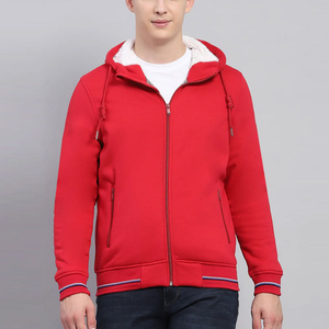 Mens Cotton Polyester Zip Hoodie Moisture Wicking Fabric Sports Casual Hoodie Europe Trend Mens Heavy Duty Cotton Zip Hoodie - Product Image 1