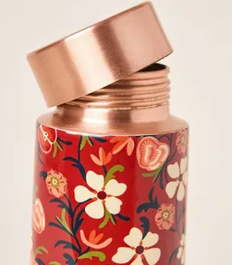 Wholesale Supply Red & <b>Pink</b> Printed Eco-Friendly Double Wall Copper Water <b>Bottle</b> 900ml Drinkware Available at Price - Product Image 5