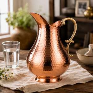 Pichet de service de luxe en laiton, fait main, gravé, carafe décorative en métal pour hôtel, restaurant, usage domestique et table à manger - Product Image 5