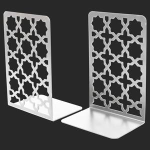 Porte-livres modernes en métal noir et blanc avec une étoile décorative élégante, conçus pour le bureau et une table élégante - Product Image 5
