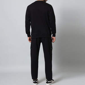 Conjuntos Deportivos de Alta Calidad para Hombre, con Pedrería, Corte Ajustado, 100% Algodón, Estilo Urbano, Diseño Sólido - Product Image 3