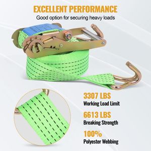 Paquete de 10 Correas de Amarre Resistentes con Ganchos E-Track de 2" x 26 Pies, Capacidad de Carga de 3307 Libras para Camiones de Carga - Product Image 5