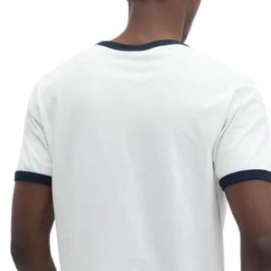 T-shirt décontracté à col contrastant pour homme, manches courtes, col rond, doux et respirant, idéal pour l'été – Vêtements en gros personnalisables - Product Image 4