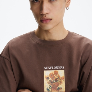 Custom Men's Regular Fit 100% Cotton O-Neck Hip Hop Anti-Wrinkle 320g Silk Screen Printed Short Sleeve T-Shirts Custom <b>Logo</b> OEM - Product Image 6