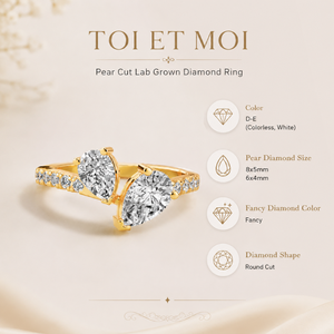 Anillo de Oro de 10K con Diamante Cultivado en Laboratorio con Corte de Pera, Color D, para Mujer, de Lujo, Certificado por IGI, Venta al Por Mayor, Joyería Fina OEM - Product Image 6