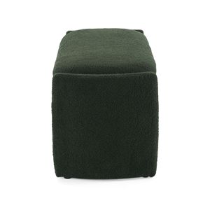Elegante bouclé verde scuro materiale di stoccaggio pouf panca semplice e grande sgabelli di Design a forma lunga e pouf - Product Image 5