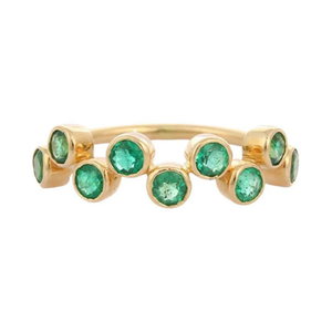 18K Gold Plated Emerald Gemstone <b>Ring</b> Fashionable <b>Resizable</b> Women's Jewelry - Product Image 2