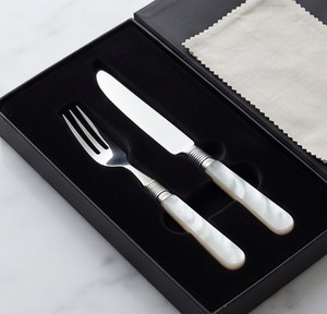Elegante juego de cuchillo y tenedor con mango de perlas, cubiertos de acero inoxidable para bodas, vajilla de mesa y cenas formales. - Product Image 6