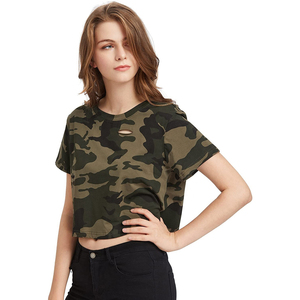 T-shirts pour femmes de haute qualité, vente en gros, manches courtes, mode, respirants, col rond, crop tops pour femmes, dernières tendances - Product Image 5