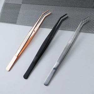 Pinzas Quirúrgicas Curvas Dentadas de Acero Inoxidable Ametrina - Juego de Instrumentos Multiusos para Manualidades Faciales, Costura y Uso General - Product Image 2