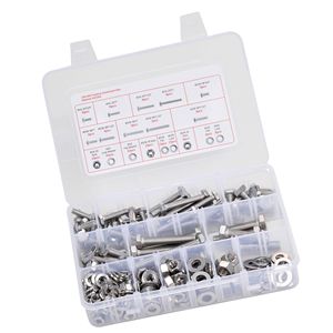 Kit Assortito di 246 Pezzi di Bulloni e Dadi Imperiali per Mobili in Acciaio Inossidabile 1/4-20, 5/16-18, 3/8-16, Rondelle a Molla e Rondelle Piatte - Product Image 1