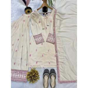 Ensemble de vêtements de fête pour femmes élégantes comprenant un haut et un bas Dupatta - Product Image 5