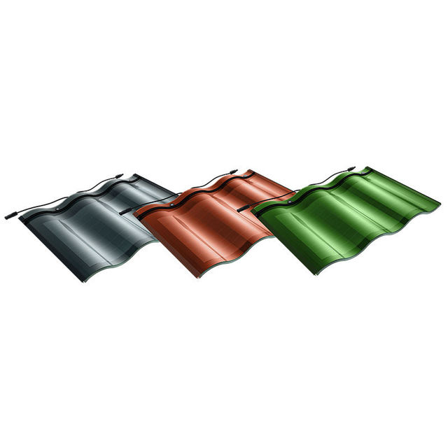 Solar Roof Curve Tile 32w Cigs Thin Film Photovoltaic Solar Energy System Glass Shingle Panel Solar Tiles Bipv Curved Solar Tile