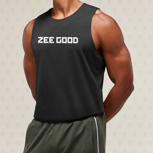 Men's <b>Black</b> Knitted Breathable O-Neck <b>Tank</b> <b>Top</b> Casual Solid Color Sleeveless <b>Top</b> Factory Cheap Custom Logo Muscle Fit Breathable - Product Image 3