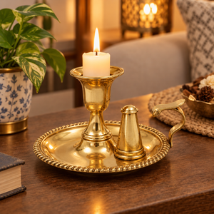 Handmade Brass <b>Candle</b> Holder Ornate Taper Candlestick Stand Decorative <b>Candle</b> <b>Tray</b> Wedding Table Centerpiece Home Decor - Product Image 3