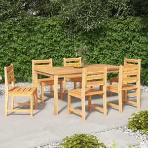 Ensemble de salle à manger de jardin de taille moyenne en teck massif naturel, mobilier d'extérieur élégant - Product Image 1