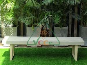 Banco de Hormigón Ligero y Ecológico con Patas de Madera para Interiores y Exteriores, Muebles de Jardín - Product Image 6