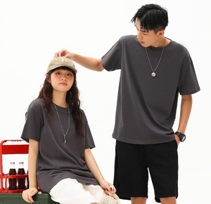 T-shirt pour homme 100% coton, col rond, manches courtes, couleur unie, décontracté, coupe ample, logo imprimé sur le devant, jersey tricoté - Product Image 3