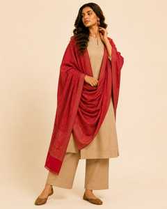 Women's <b>Red</b> Printed Saree with <b>Blouse</b> Ethnic Dress Set Glossy Texture Casual Wear Reversible for Prom Wedding Party - Product Image 4