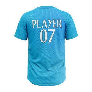 Men's Custom 2 <b>Button</b> Baseball Jersey <b>Half</b> Sleeve Sublimated Team Uniform <b>Shirt</b> Wholesale Sportswear OEM Factory - Product Image 3