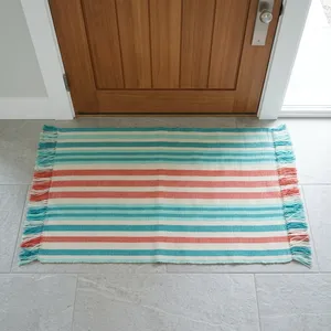 Alfombra Moderna a Rayas para Acampar al Aire Libre, de Poliéster, Tejido Plano, Rectangular, Reversible, Lavable a Máquina, Apta para Mascotas, de Pelo Corto, Antideslizante - Product Image 4