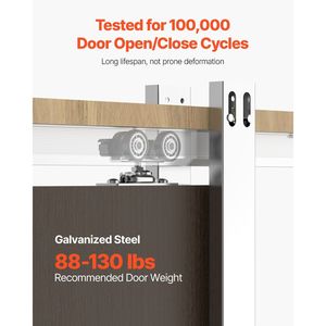 Kit Telaio per Porta Scorrevole a Scomparsa per Porte Larghe 24-30 Pollici e Alte 80 Pollici, Meccanismo di Chiusura Morbida Bidirezionale, Scorrimento Fluido e Silenzioso - Product Image 5