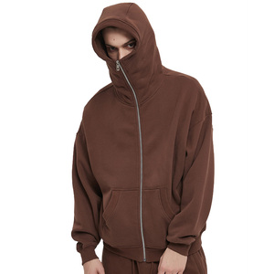 Nouvelle Arrivée – Sweat à Capuche Zippé Masqué Tendance pour Homme 2026 – Coton Lourd Décontracté Grande Taille pour Hommes - Product Image 2