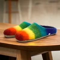 Chaussons d'intérieur unisexes faits à la main en feutre 100% laine de mouton, légers, écologiques, biodégradables, recyclables, style hôtelier, chauds