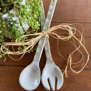 Natural wooden salad <b>serving</b> <b>spoon</b> fork set eco friendly wood utensils kitchen dining accessory - Product Image 1