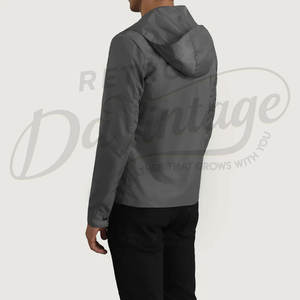 Chaqueta Cortavientos Ligera Gris para Hombre con Capucha, Corte Ajustado, Resistente al Agua, Chaqueta Deportiva Informal para Exteriores, Chaqueta de Golf - Product Image 2
