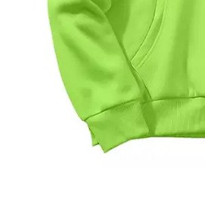 ชุดวอร์มสีเขียวมะนาวแบบ unisex เสื้อฮู้ดและกางเกงขายาว ชุดลำลองสีพื้น แขนยาว มีเชือกผูกเอว เหมาะสำหรับผู้ใหญ่ - Product Image 4