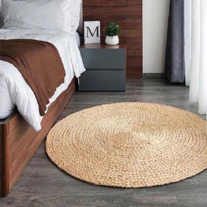 Premium Handmade Woven Cushioned Eco-Friendly Water Hyacinth Round <b>Rug</b> for Home Car Camping & <b>Picnic</b> Flooring From Vietnam - Product Image 1