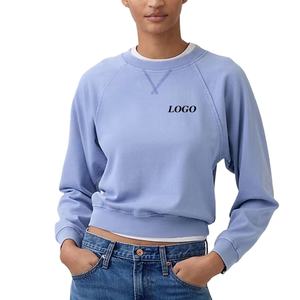 Sudadera Corta para Mujer con Diseño de Hombros Caídos, Tejido de Felpa Suave, Precio de Fábrica 2026, Manga Larga, Ropa Casual - Product Image 1