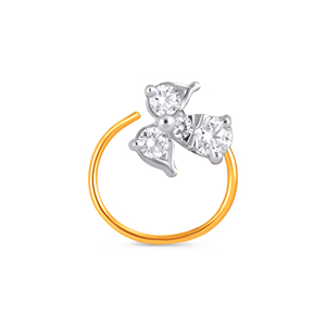 GLEAMORA ENTERPRISE Flower Shape Lab Grown <b>Diamond</b> Brilliant Cut <b>Nose</b> Pin 18K Gold Plated Luxury <b>Stud</b> Women's Everyday Wear Claw - Product Image 1