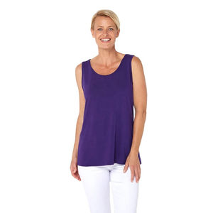 Haut sans manches pour femme avec passepoil noir, col bateau, épaules larges, idéal pour l'entraînement estival ou les tenues décontractées - Product Image 3