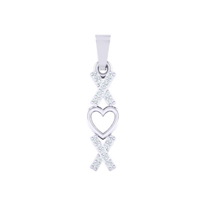 Collar con Colgante de Corazón de Moissanita y Oro, Símbolo Romántico de Amor, Elegante Joya Bicolor, Regalo para Mujer - Product Image 1