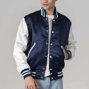 Veste en satin respirante de haute qualité, design personnalisé Letterman, fournisseur direct d'usine, vestes en satin pour hommes en grande quantité - Product Image 3