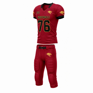 Uniforme de football américain personnalisé de qualité supérieure, ensemble de maillot 100% polyester avec pantalon d'équipe, unisexe, extensible dans quatre directions - Product Image 2