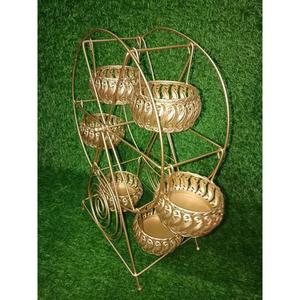 Gold Metal Wire <b>Basket</b> Stand With 6 Decorative Bowls Handmade Luxury Design Craftsmanship Wedding <b>Gift</b> <b>Hamper</b> Decorative Gifting - Product Image 1