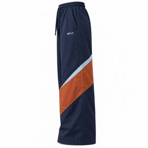 Pantalon large pour homme, design color block, taille élastique, décontracté, respirant, en polyester, pour l'automne - Product Image 3