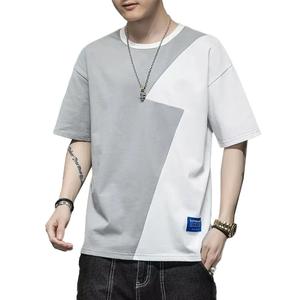 Camisetas de Manga Corta para Hombre, 100% Algodón, Diseño con Paneles, Transpirables, Ecológicas, Corte Holgado - Product Image 4