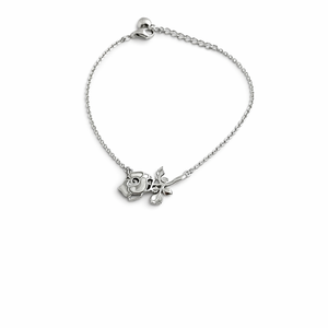 Bracelet tendance avec breloque fleur de rose, cadeau élégant, chaîne florale minimaliste, bijoux élégants pour femmes - Product Image 1